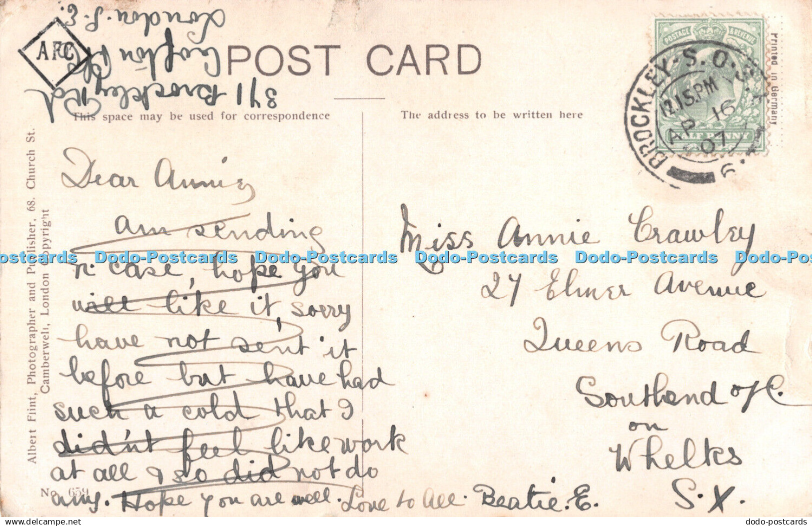 R332802 Rustic Bridge Dulwich Albert Flint 1907 - Monde