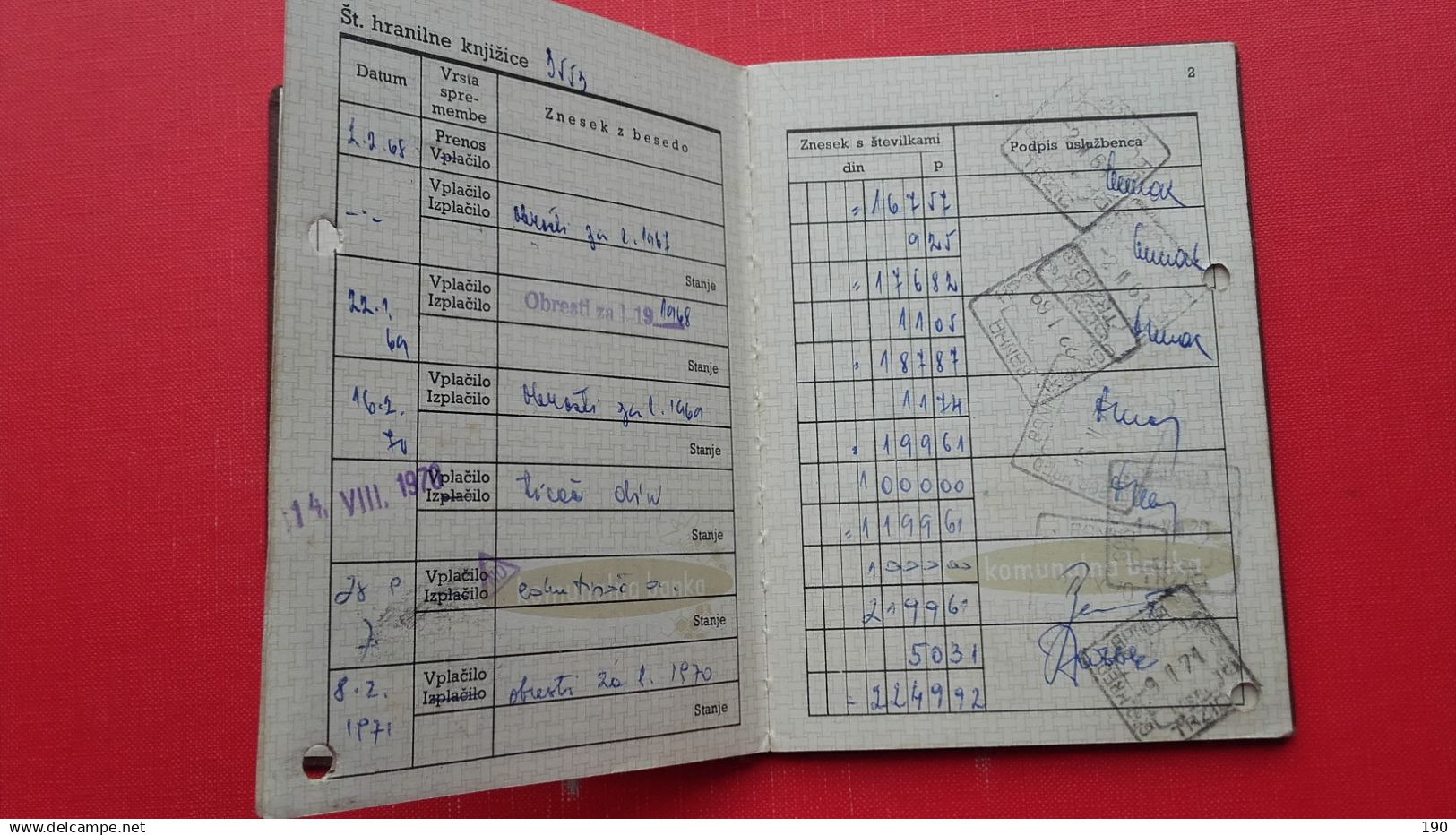 Savings Book/hranilna Knjizica.Komunalna Banka Trzic. - Schecks  Und Reiseschecks