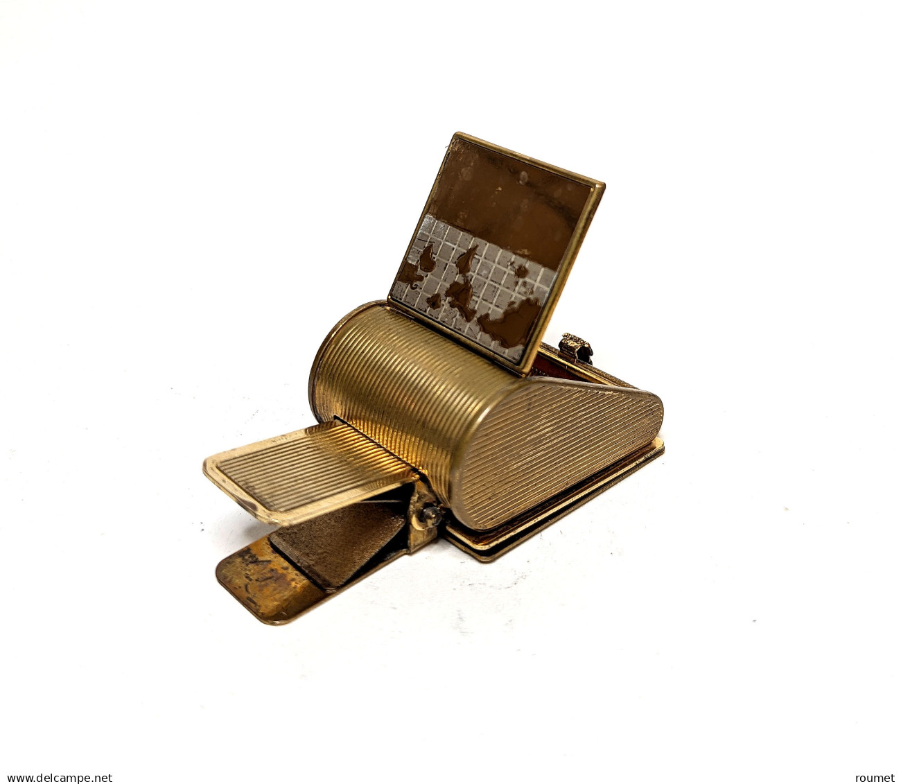 "Pince Courriers" En Laiton, 1 Comp. Sur Le Dessus, Made In England, 80x40x30mm. - TB - Stamp Boxes
