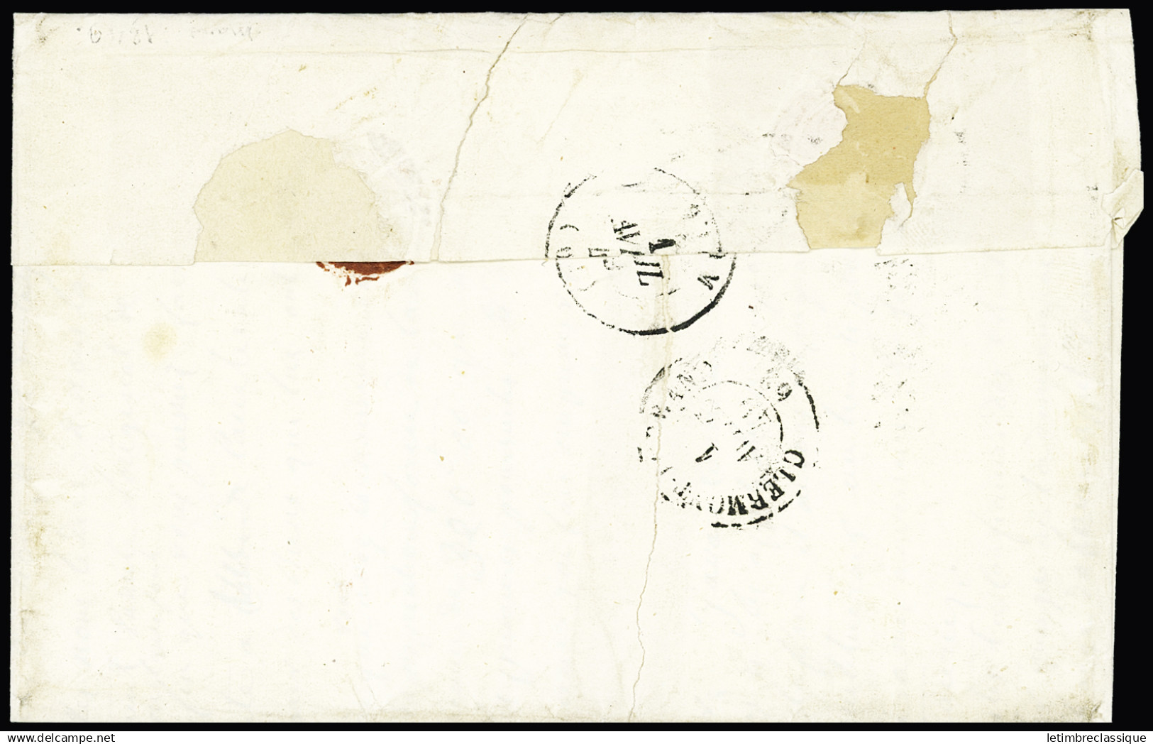 Lettre Cursive "41 Lavoute-Chilhac" +T15 Brioude, Haute-Loire, 31 Mars 1849 + Grille Sur Paire De N°3 Bien Margée Sur Le - 1849-1850 Ceres