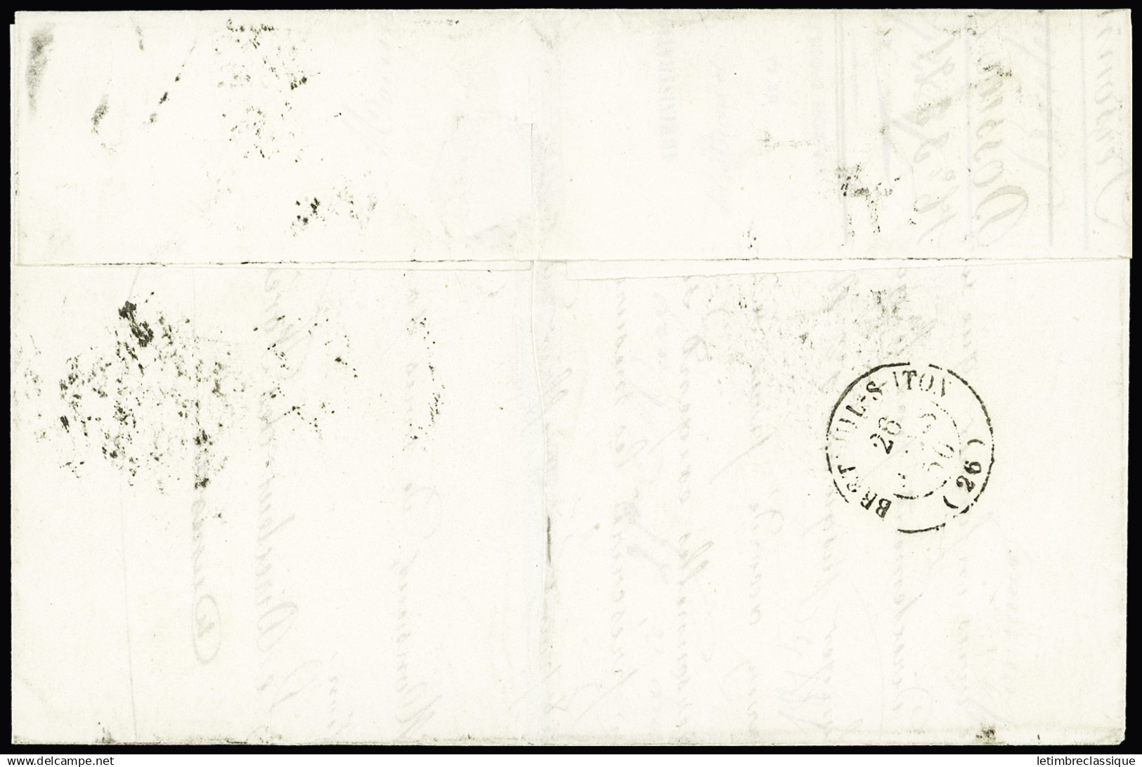 Lettre Càd Assemblé Nationale 25 Mars 50 Poste +grille Sur N°3 20c Noir Sur Lettre Pour Breteuil, Arr., TTB - 1849-1850 Ceres