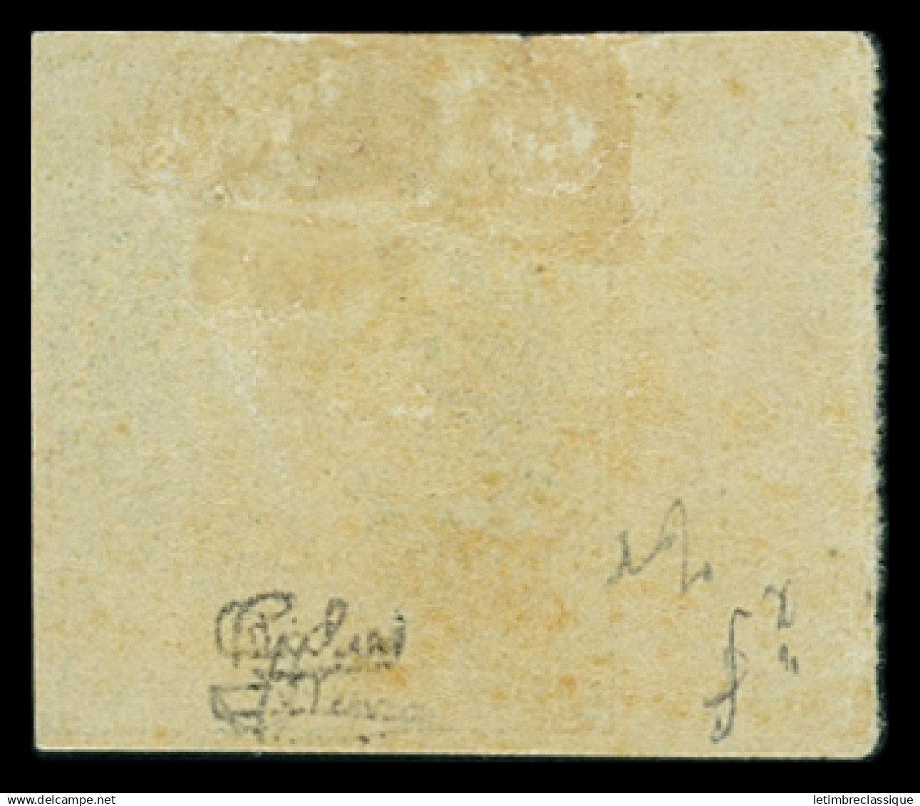 * N°10b 25c Bleu Avec Filet D'encadrement Sur Le Bdf, Neuf Avec Gomme D'origine, Légère Jaunissure, TB. Signé JF.Brun, C - 1852 Luigi-Napoleone