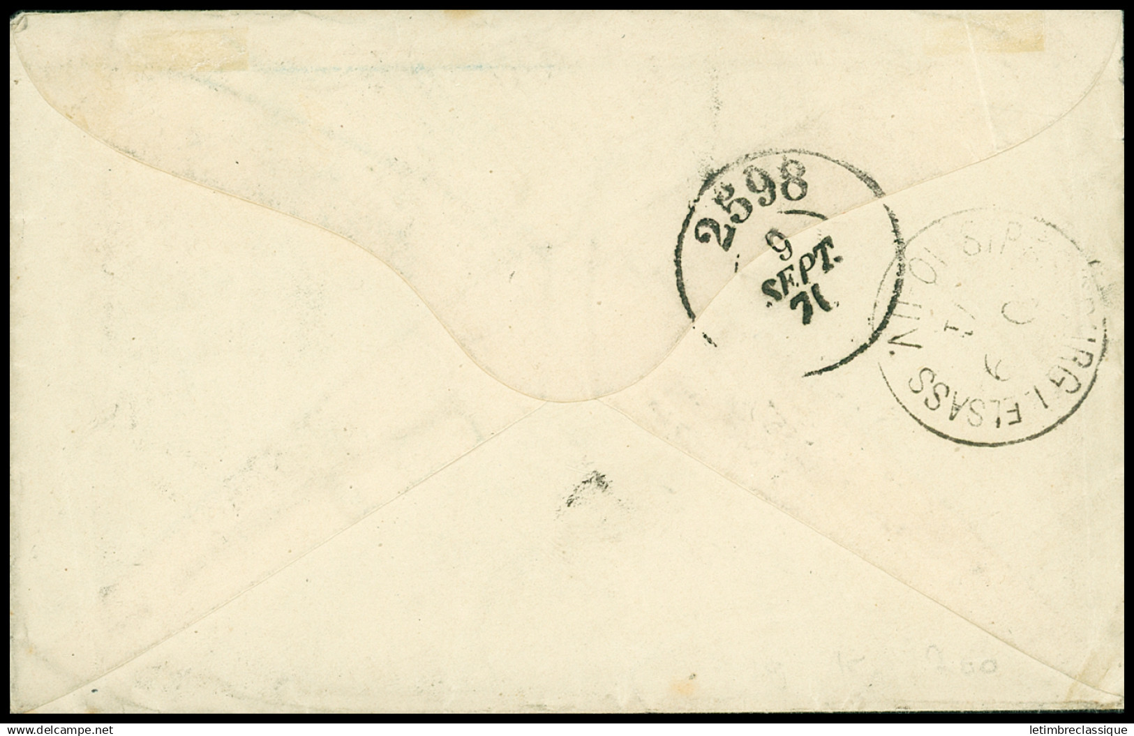 Lettre N°25 + 26 En Paire + 37 OBL GC 3570 + T17 "St Dié Des Vosges (82)" (8 Sept 71) Sur Lettre Pour Wacken Près Strasb - War 1870