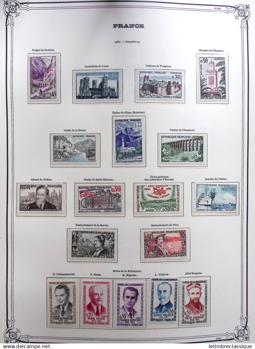 **,* 1944-1984, Ancienne collection de France montée dans un ancien classeur Y et T rouge et noir, sur grandes pages, ne