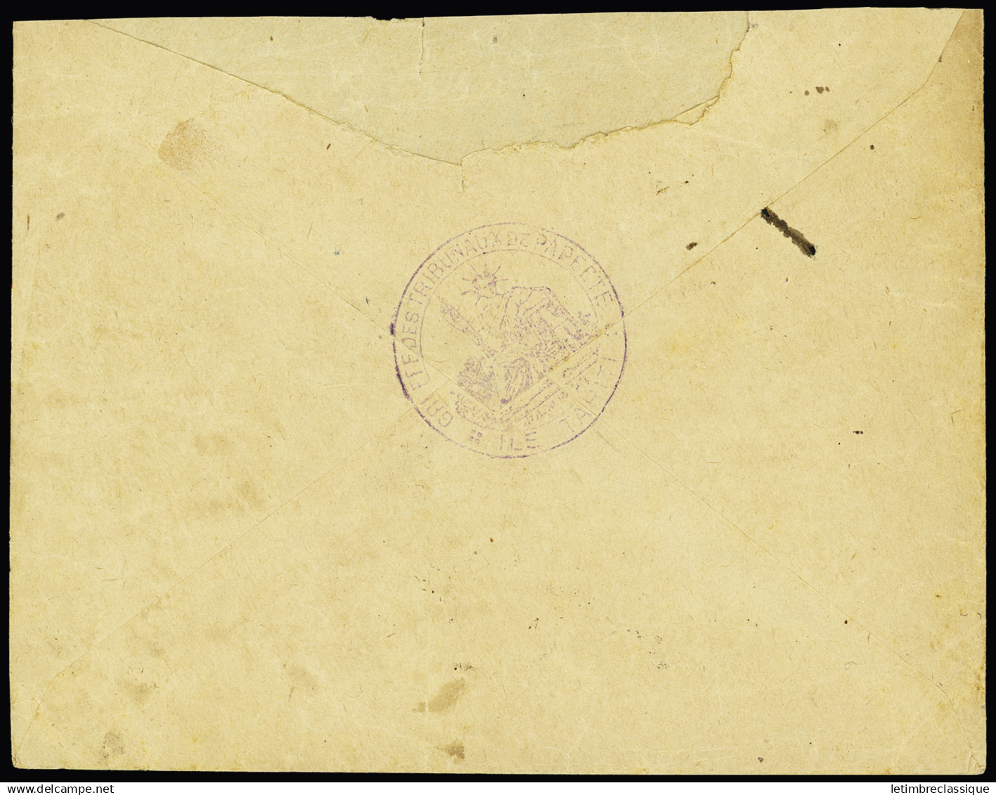 Lettre Océanie N°4 5 C Vert En Bloc De 4 Obl. Papeete 11 Juil 1903 Sur Enveloppe Locale à En-tête De L'Administration De - Altri & Non Classificati