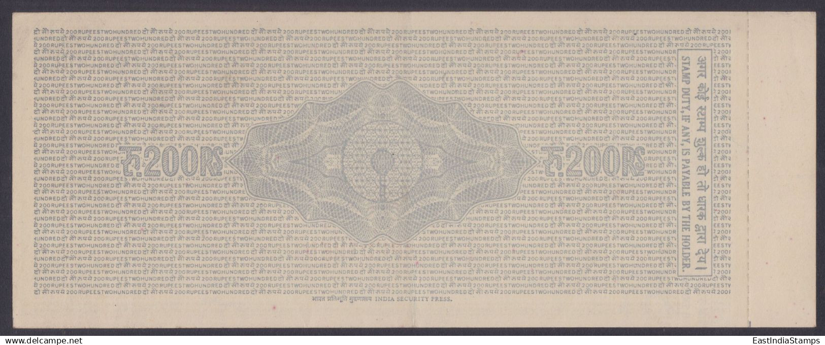 Inde India State Bank Of India 200 Rupees Travellers Cheque, SPECIMEN, Check, Checks, Banking - Schecks  Und Reiseschecks
