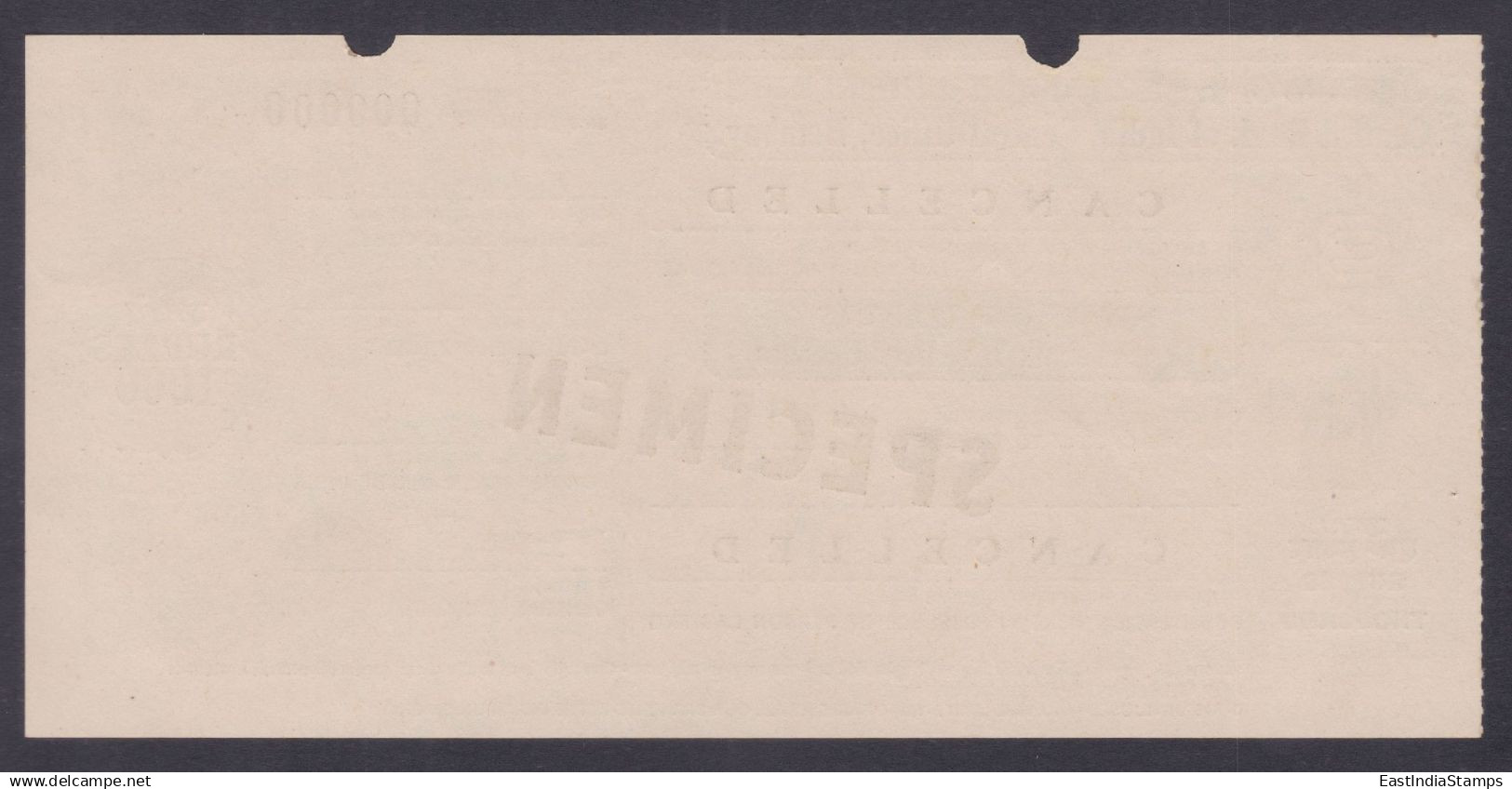 Inde India Central Bank Of India 1000 Rupees Travellers Cheque, SPECIMEN, Check, Checks, Banking - Schecks  Und Reiseschecks