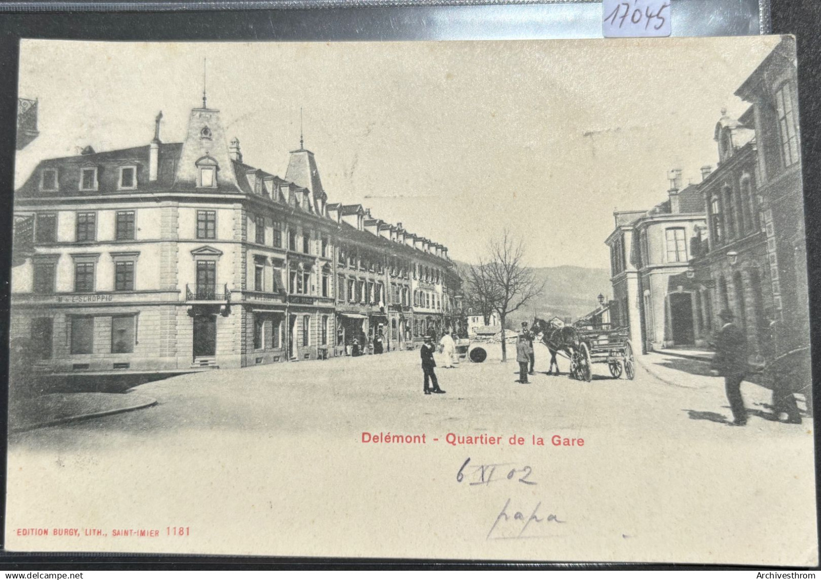 Delémont - Quartier De La Gare Avec Calèche Sur La Place (17'045) - Delémont