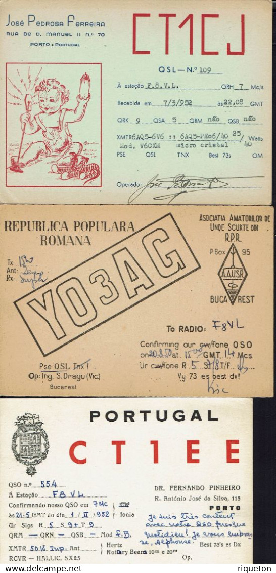 Thèmes. Lot de 21 cartes Q.S.L différentes. Bon état de l'ensemble.