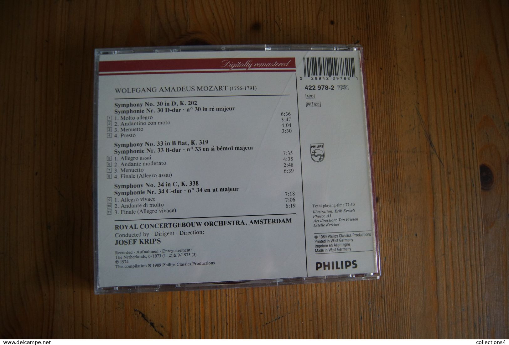 JOSEF KRIPS MOZART SYMPHONIES 30 33 & 34  CD 1989 VALEUR+ - Classical