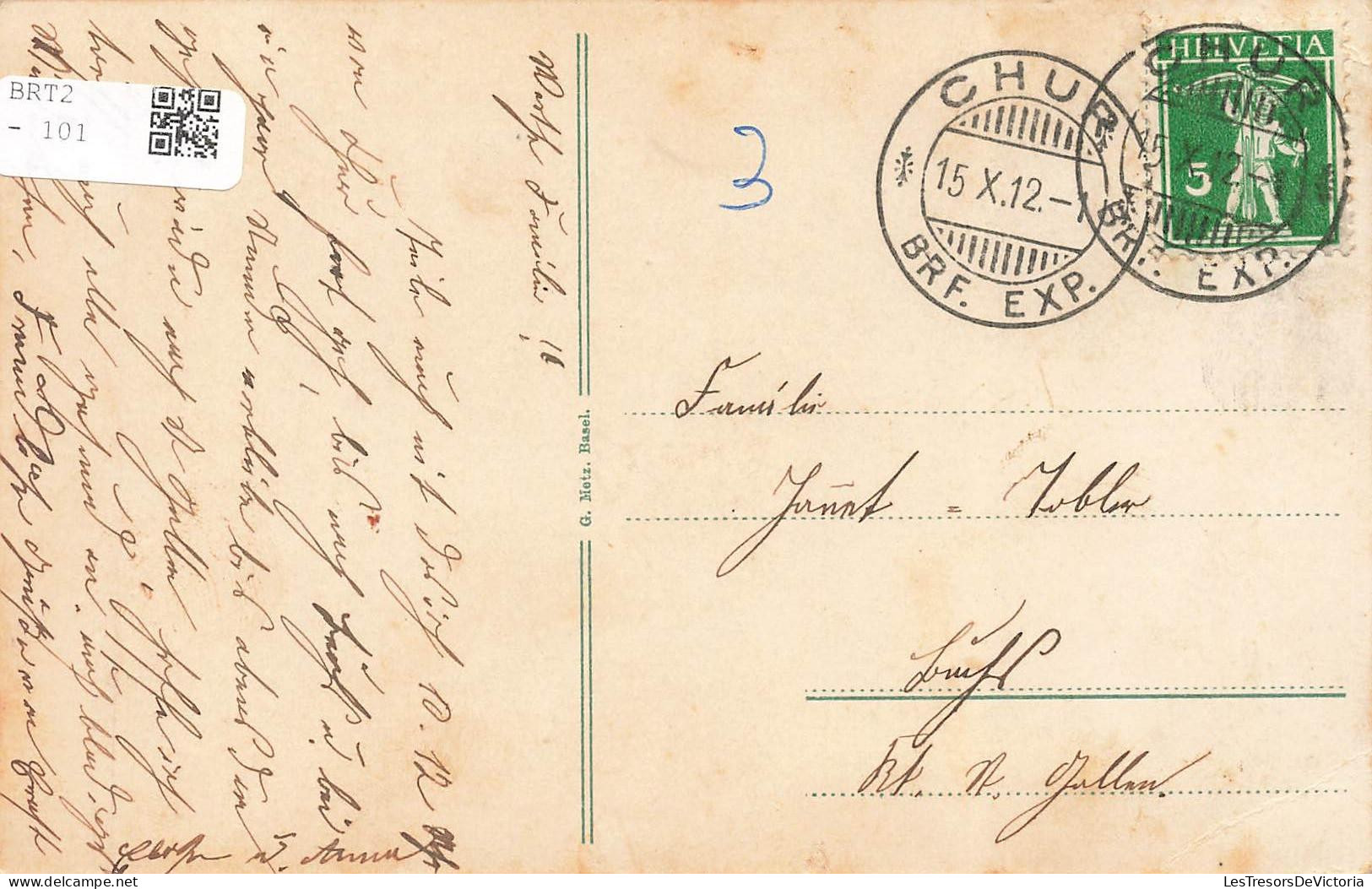 [-5%] SUISSE - Chur - Fontana Denkmal - Postgebaüde - St Martins Kirche - Oblitéré à Chur 15 X 12 - Carte Postale Ancien - Chur