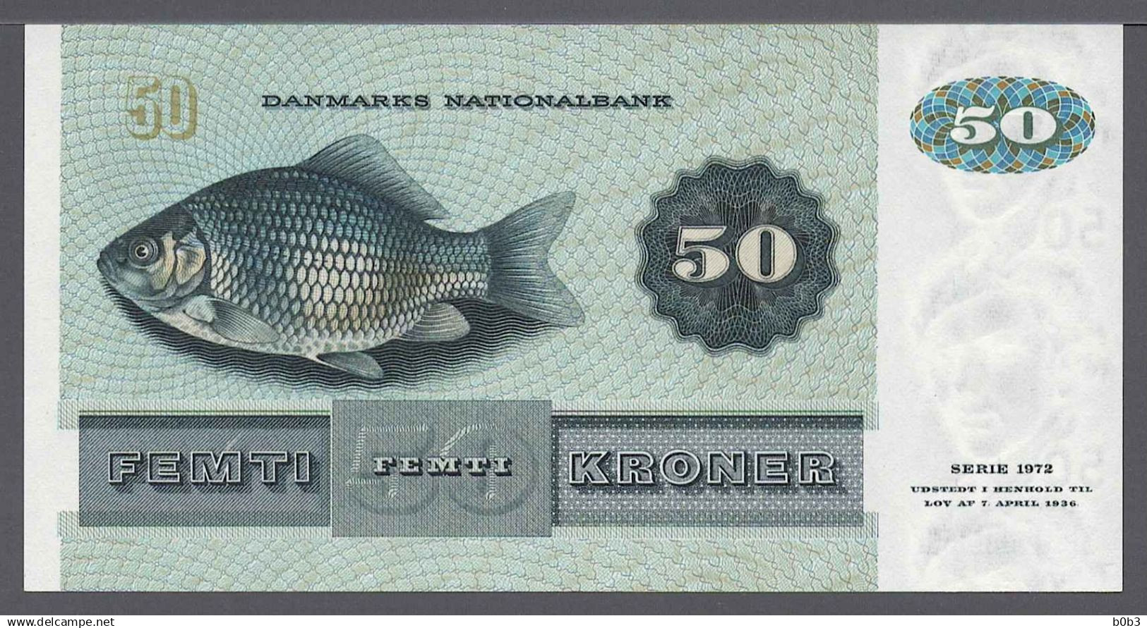 GEM UNC Denmark 1972 50 Kroner Pick 50a - Denmark