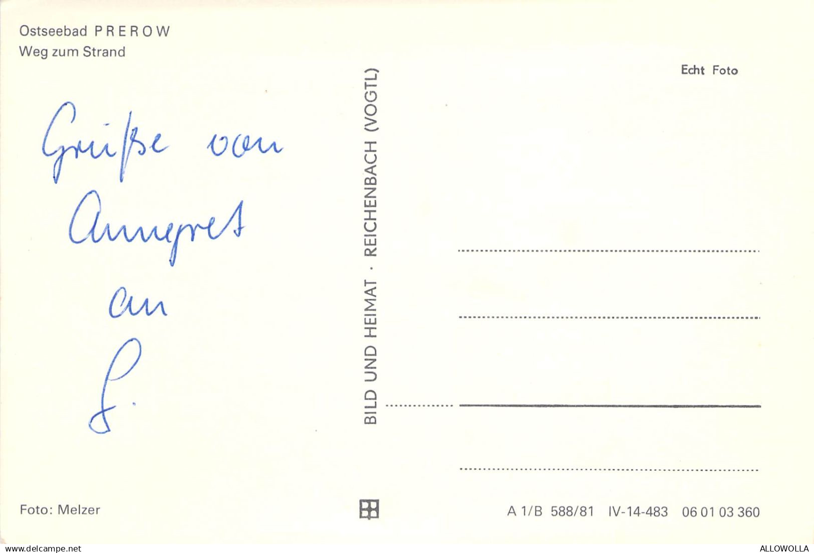 28668 " OSTSEEBAD PREROW WEG ZUM STRAND " ANIMIERT-VERA FOTO-CART. POST. NON SPED. - Fischland/Darss