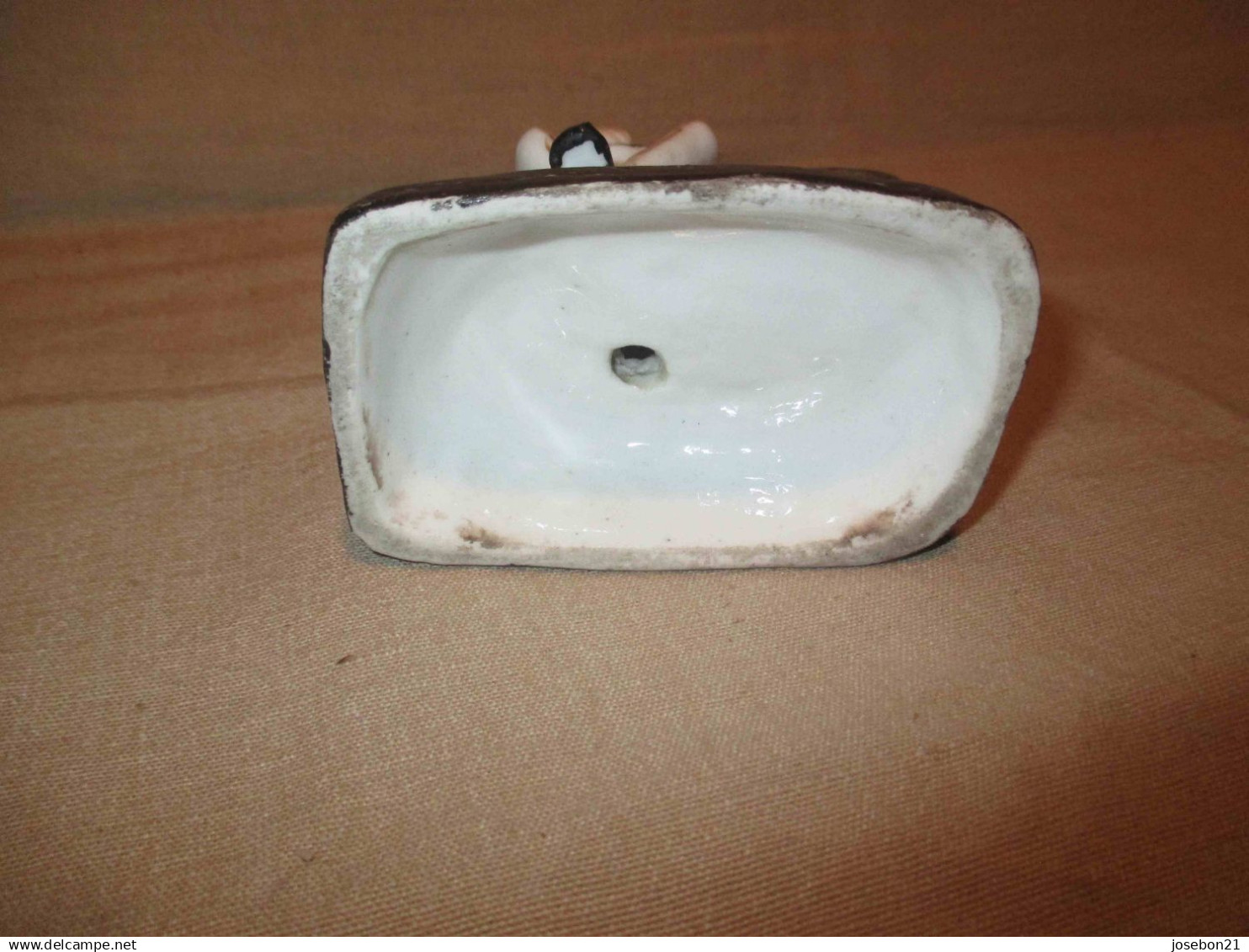 Ancien Encrier En Porcelaine De Vieux Paris Musicien XIX ème - Calamai