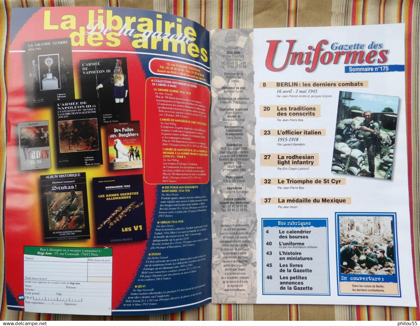 Revue Gazette Des Uniformes Bimestriel N° 175 1998 - Uniforms