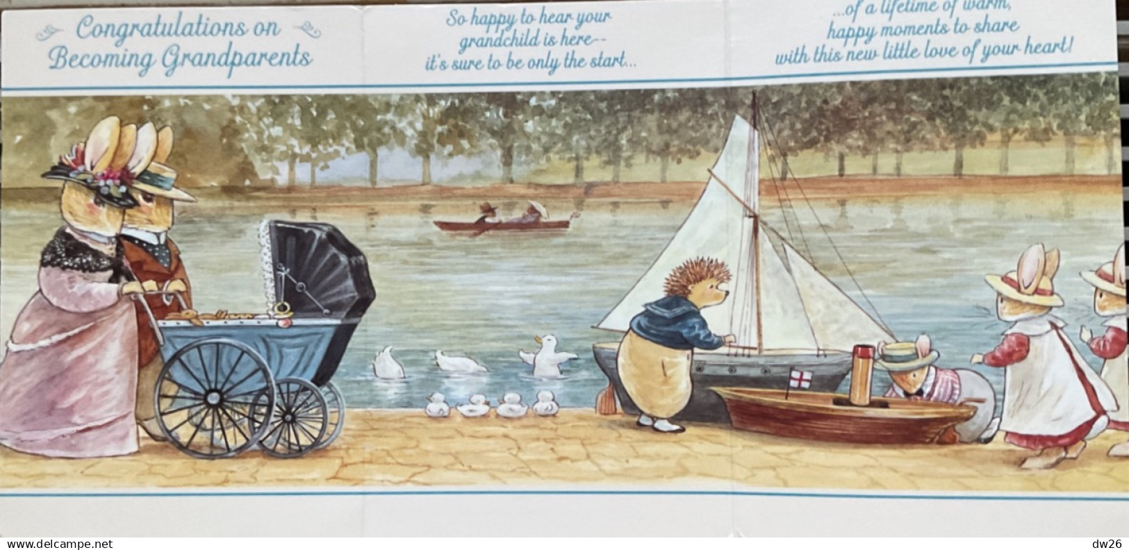 Congratulations On Becoming Grandparent - Illustration Brian Paterson (Lapins) Carte 3 Volets 1999 - Geburt