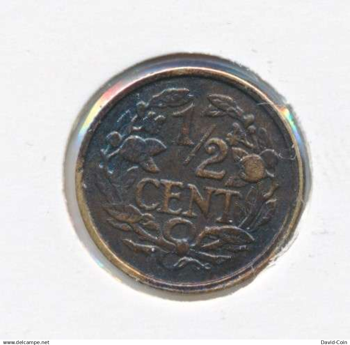 Nederland Halve Cent 1921 Wilhelmina - 0.5 Cent