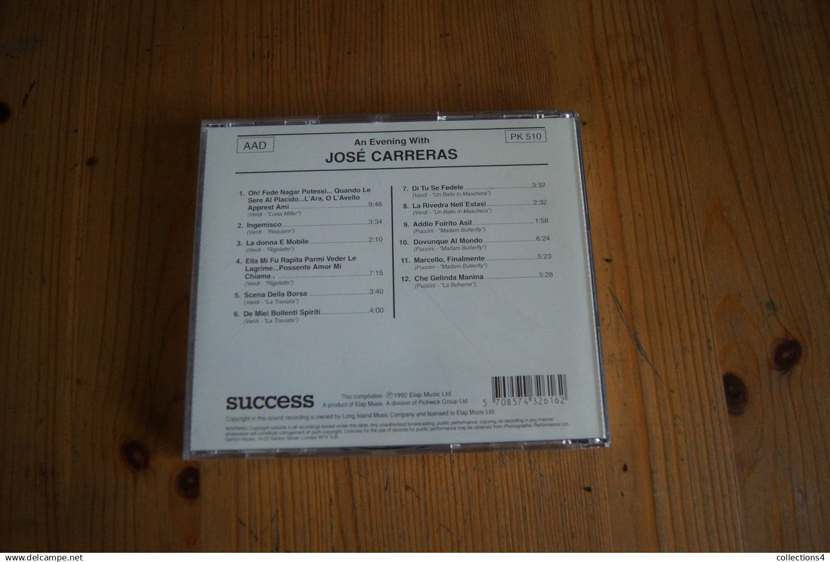 JOSE CARRERAS AN EVENING WITH JOSE CARRERAS  CD  ANGLAIS 1992 - Classical