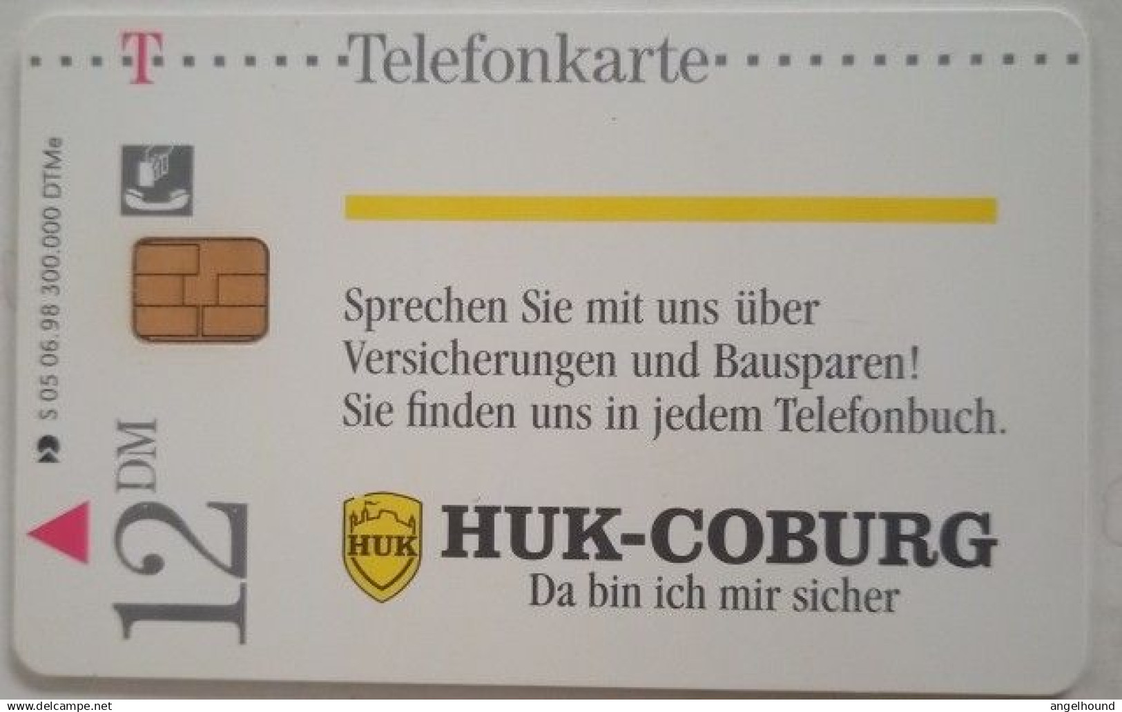 Germany 12 DM  S 05 06.98 - HUK Coburg 8 - Mann Mit Schild - S-Series : Tills With Third Part Ads