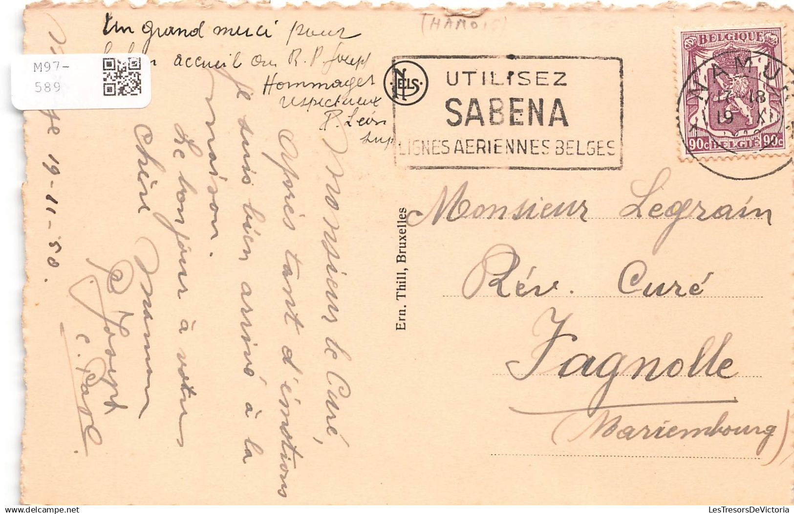 [-5%] BELGIQUE - Natoye - Couvent Des Pères Passionistes - Vue Générale De LEtablissement - Carte Postale Ancienne - Hamois