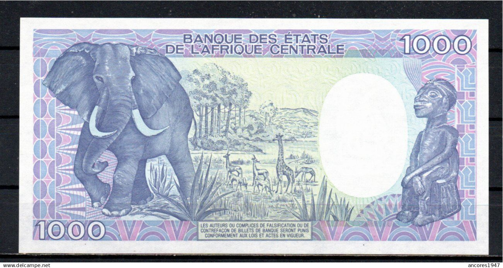 CAMERÚN 1989, 1000 FRANCS, P-26a.4., SC-UNC, 2 ESCANER - Cameroon