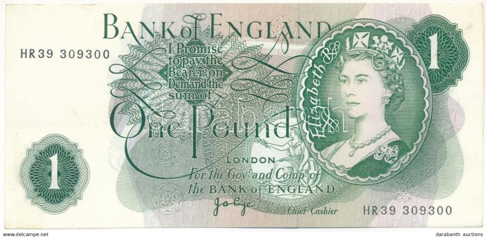 Nagy-Britannia DN (1970-1978) 1P T:F Szép Papír Great Britain ND (1970-1978) 1 Pound C:F Fine Paper Krause P#374 - Non Classés