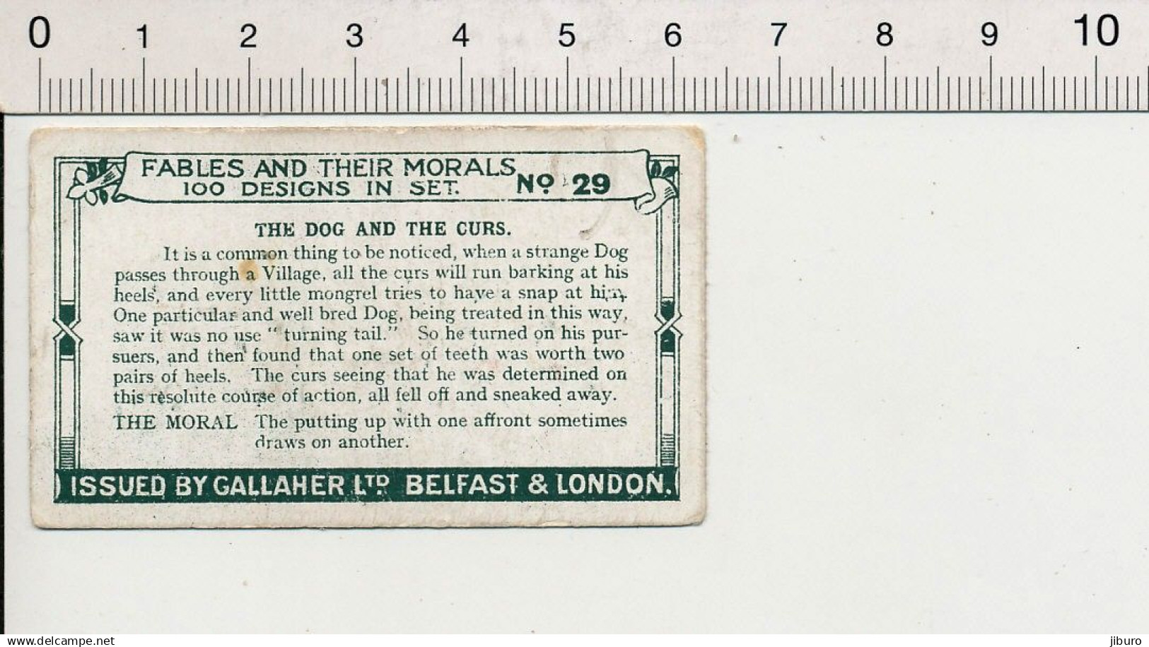 Image Fable (en Anglais) The Dog And The Curs Le Chien Et Les Cabots Animal IM 61/2 - Gallaher