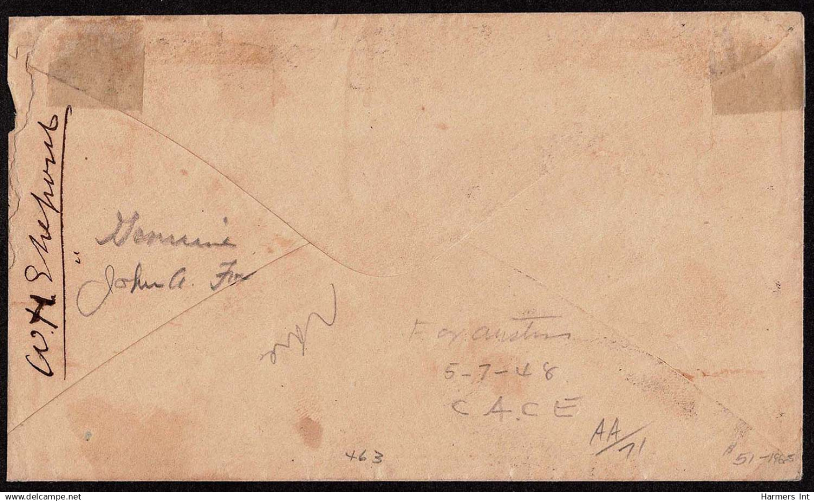 Lot # 017 UNITED STATES: 1860; Beardless Lincoln Campaign Envelope Hand Carried  "By Bub" - Unused Stamps