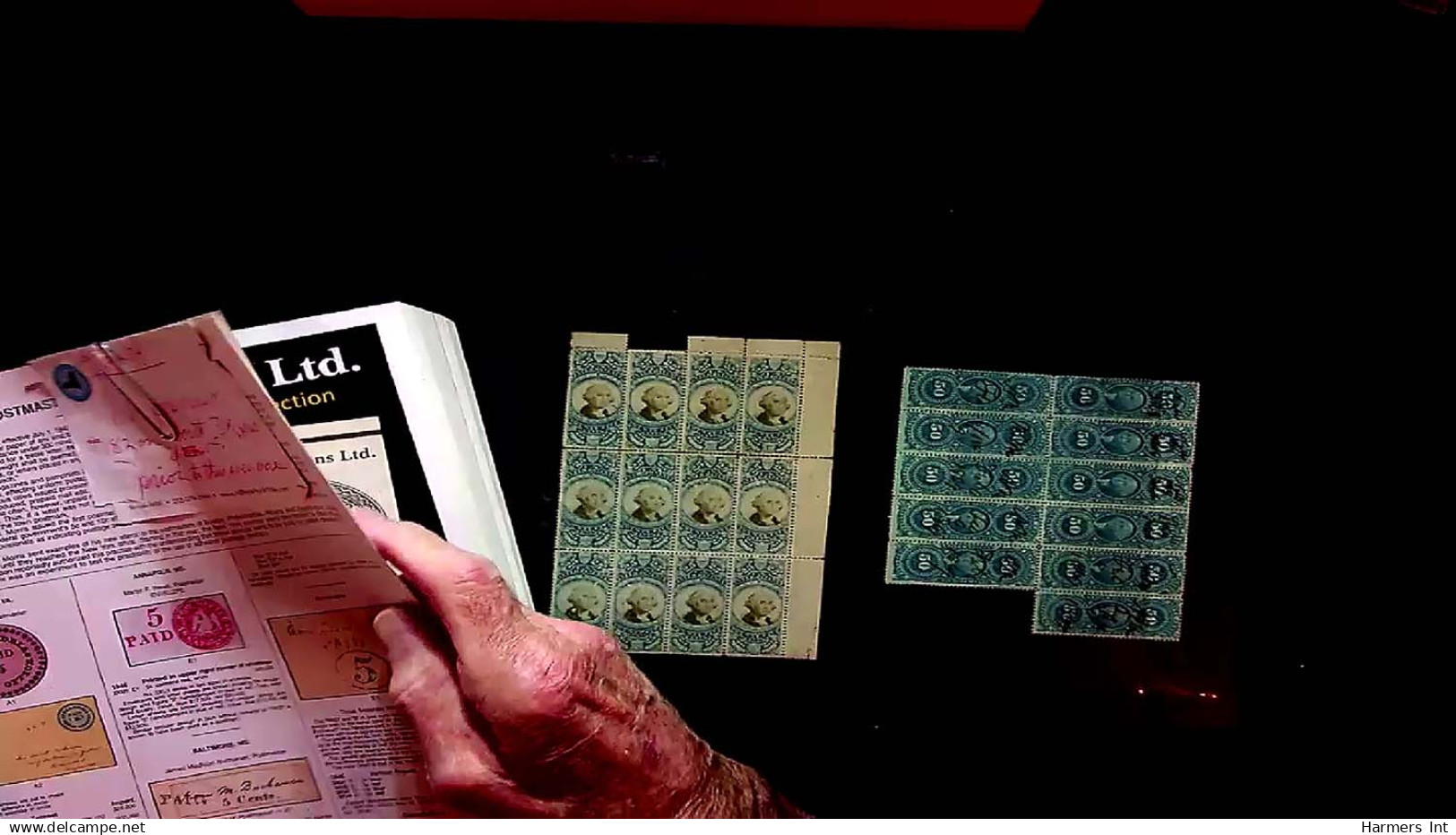 Lot # 057 UNITED STATES: Revenues; 19th Century Perforated Issues, the remainder  31 blocks and strips (up to 49)