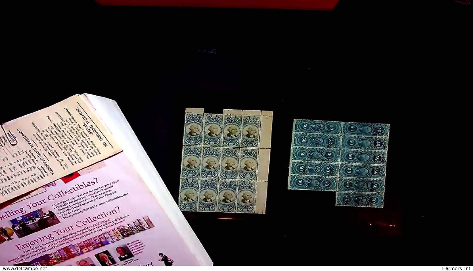 Lot # 057 UNITED STATES: Revenues; 19th Century Perforated Issues, the remainder  31 blocks and strips (up to 49)