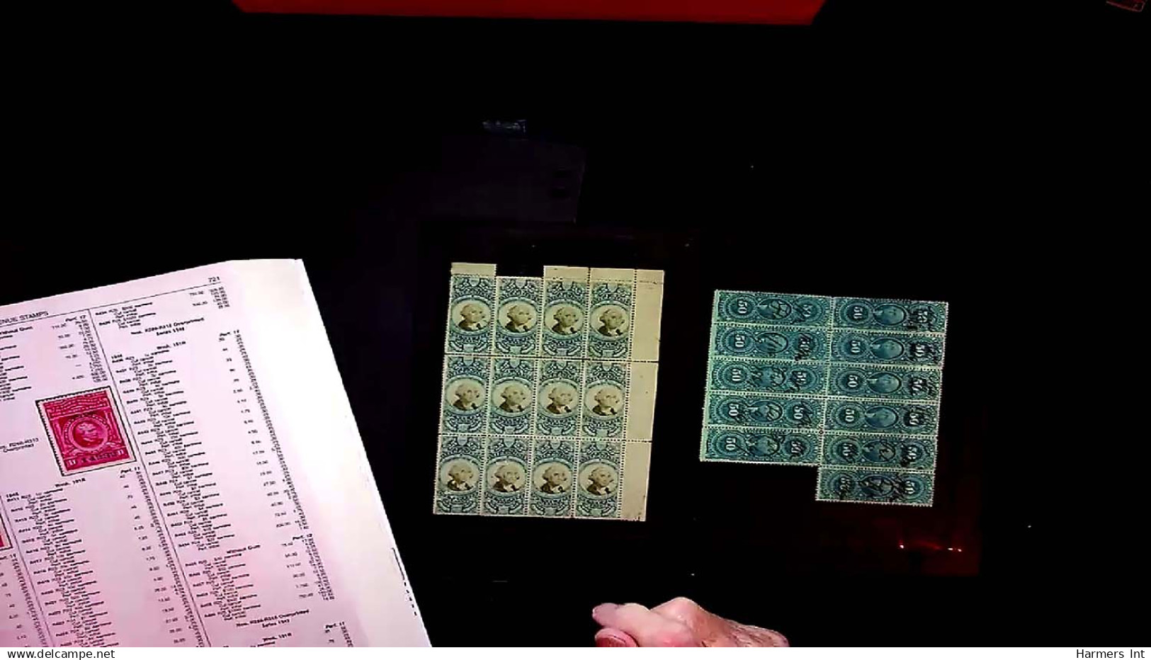 Lot # 057 UNITED STATES: Revenues; 19th Century Perforated Issues, the remainder  31 blocks and strips (up to 49)