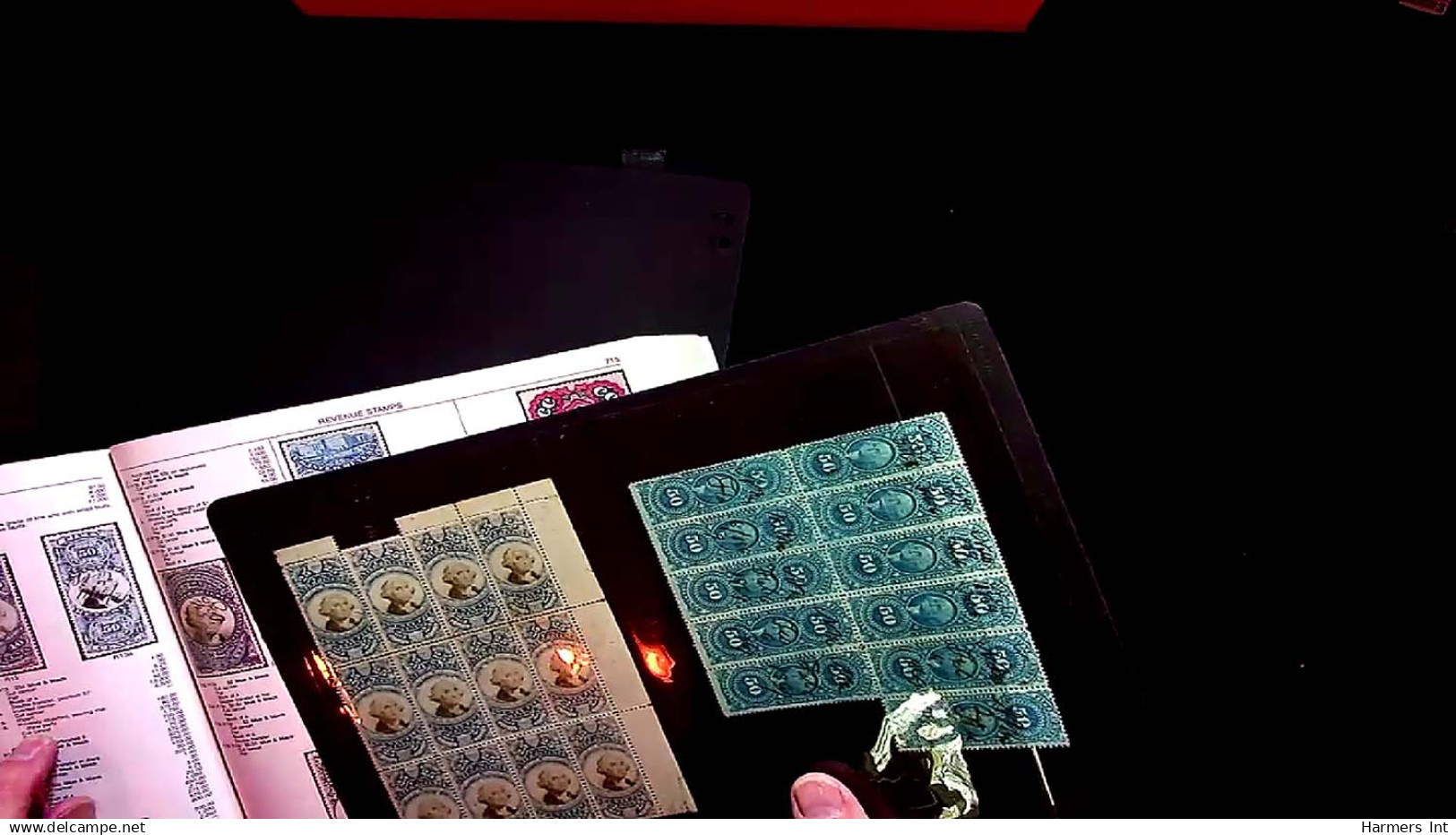 Lot # 057 UNITED STATES: Revenues; 19th Century Perforated Issues, the remainder  31 blocks and strips (up to 49)