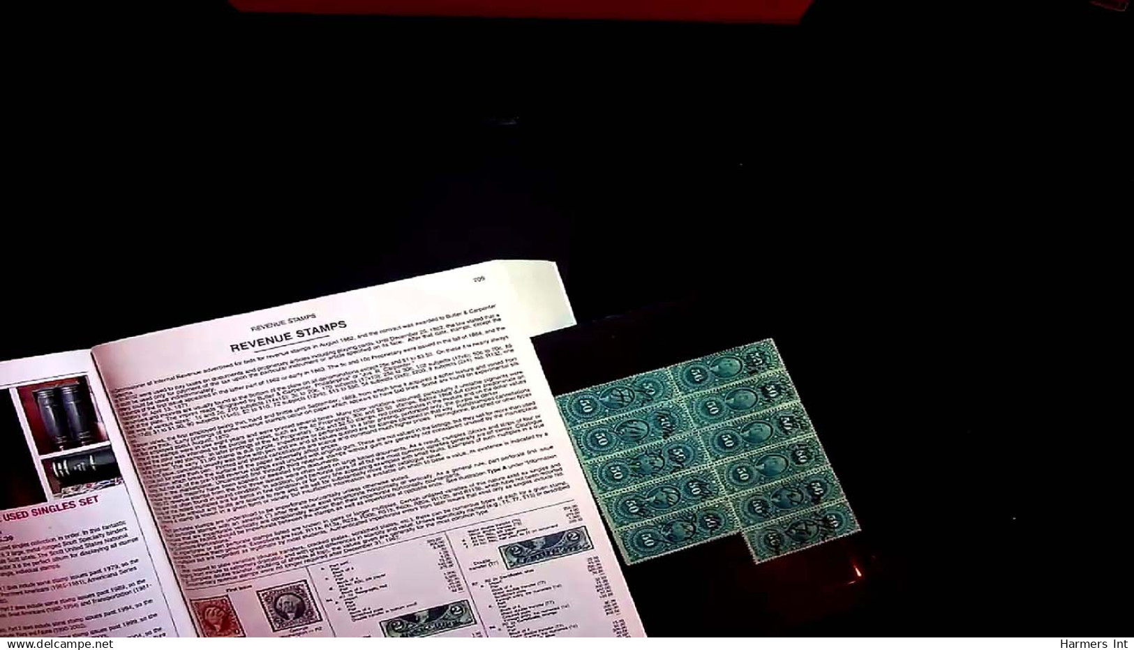 Lot # 057 UNITED STATES: Revenues; 19th Century Perforated Issues, the remainder  31 blocks and strips (up to 49)