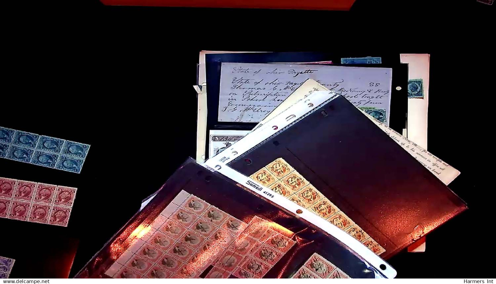 Lot # 057 UNITED STATES: Revenues; 19th Century Perforated Issues, the remainder  31 blocks and strips (up to 49)