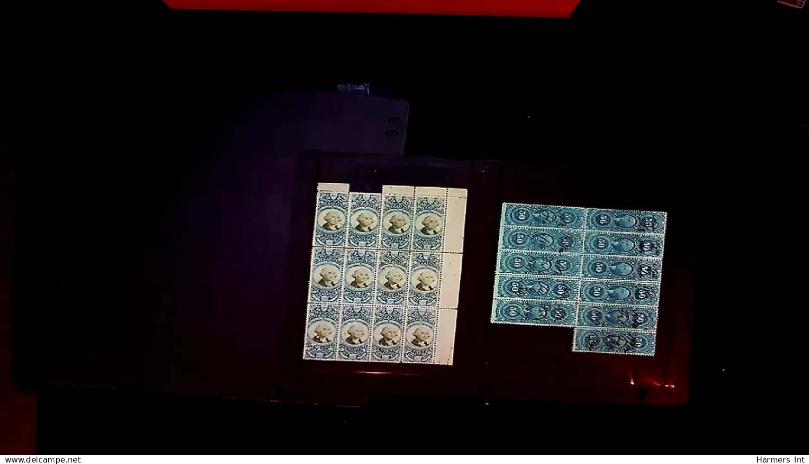 Lot # 057 UNITED STATES: Revenues; 19th Century Perforated Issues, the remainder  31 blocks and strips (up to 49)