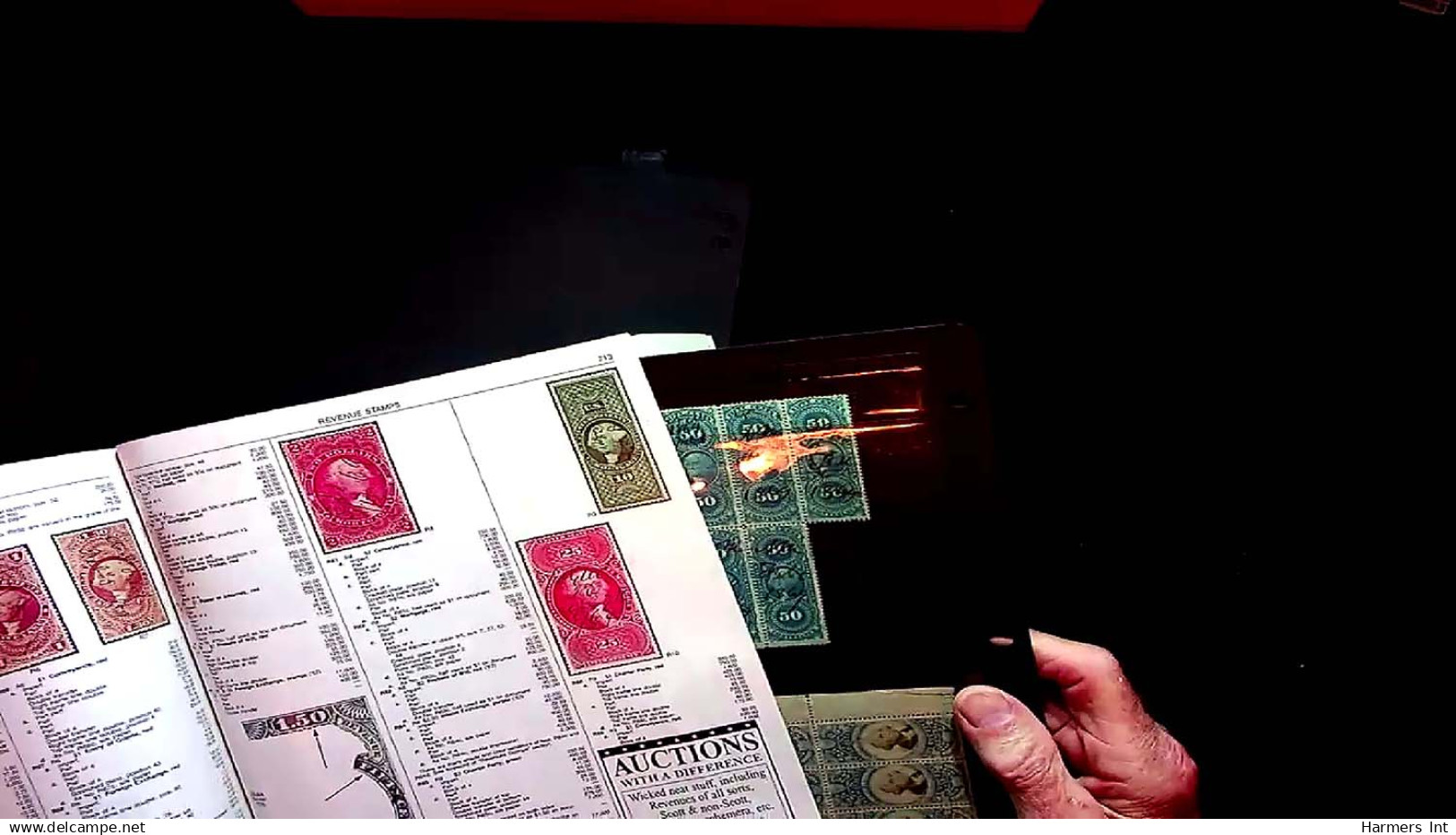 Lot # 057 UNITED STATES: Revenues; 19th Century Perforated Issues, the remainder  31 blocks and strips (up to 49)