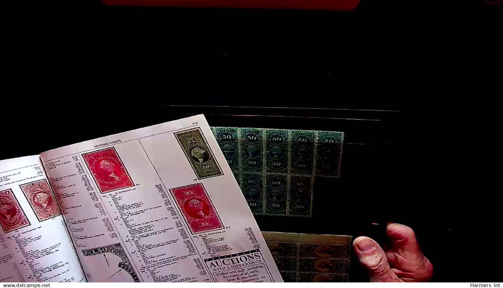 Lot # 057 UNITED STATES: Revenues; 19th Century Perforated Issues, the remainder  31 blocks and strips (up to 49)