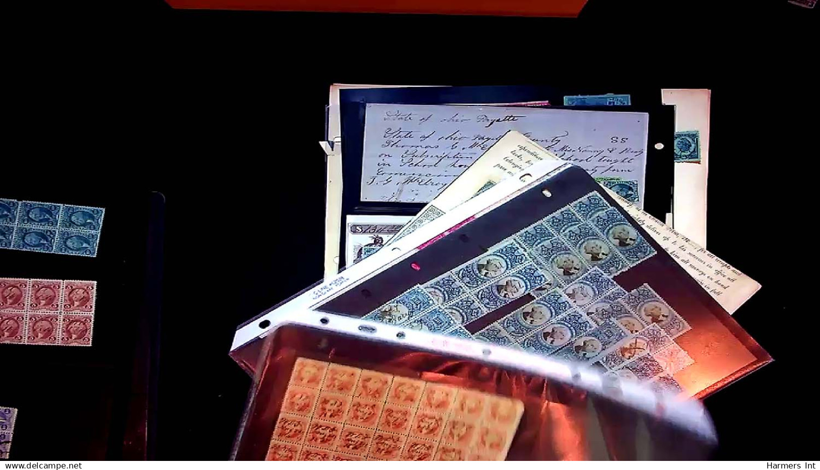 Lot # 057 UNITED STATES: Revenues; 19th Century Perforated Issues, the remainder  31 blocks and strips (up to 49)