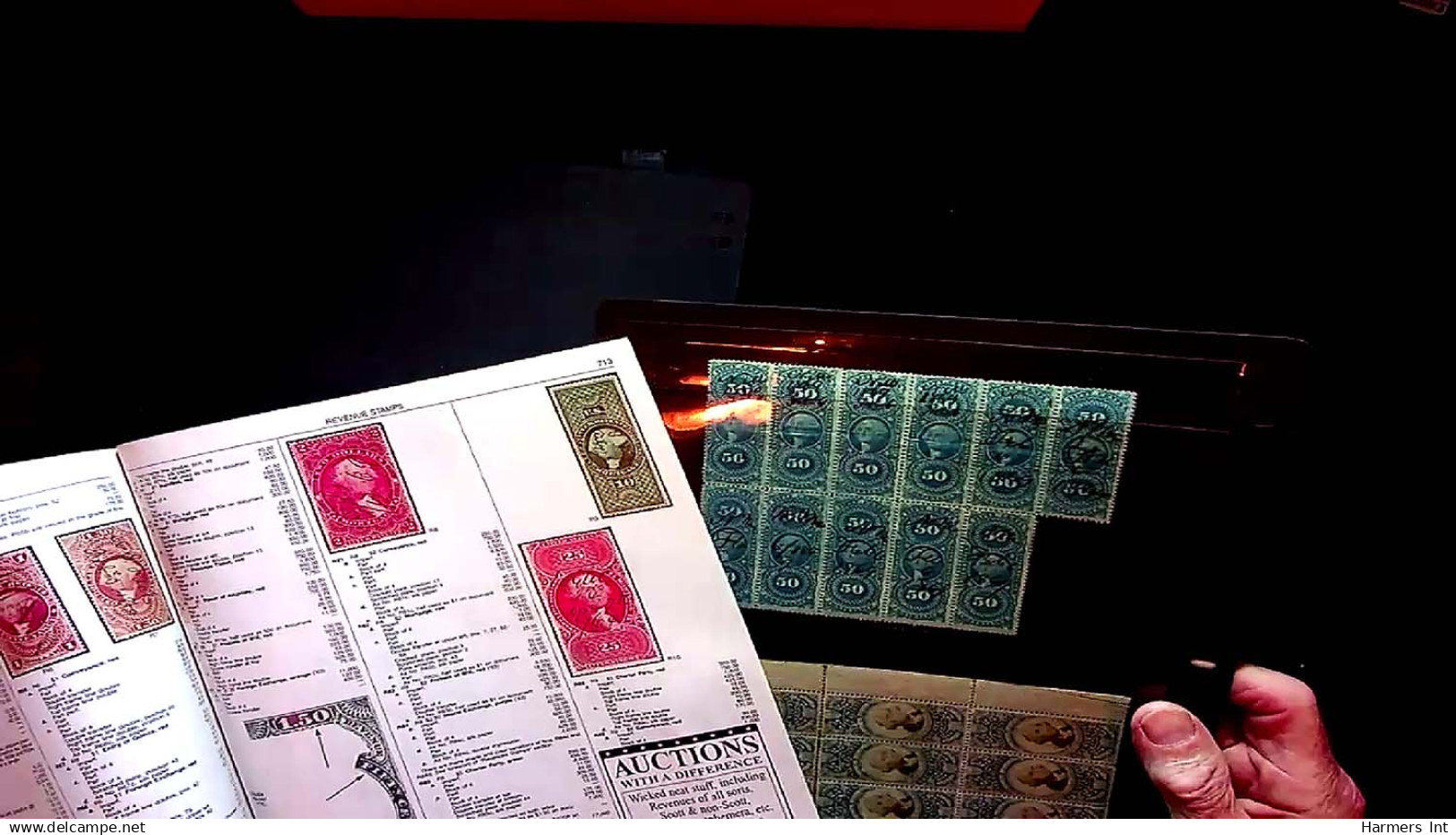 Lot # 057 UNITED STATES: Revenues; 19th Century Perforated Issues, the remainder  31 blocks and strips (up to 49)