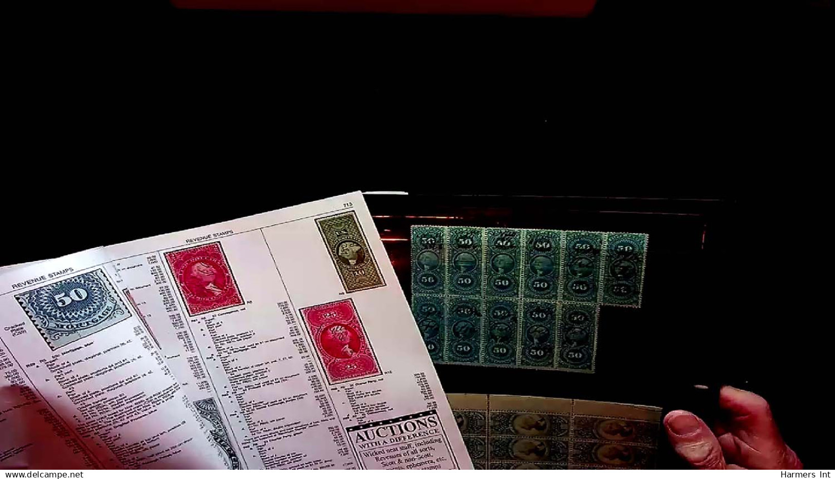 Lot # 057 UNITED STATES: Revenues; 19th Century Perforated Issues, the remainder  31 blocks and strips (up to 49)