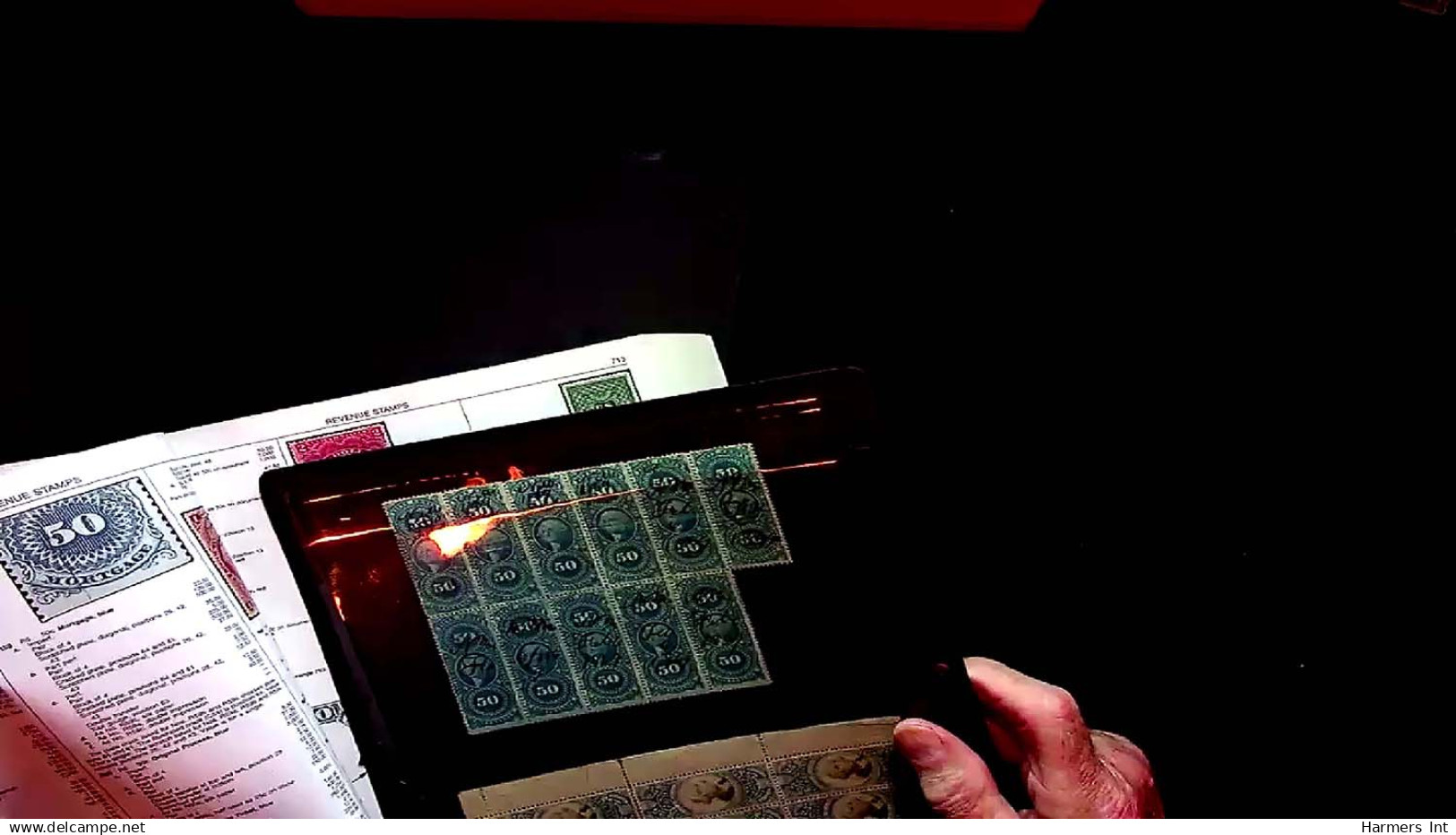 Lot # 057 UNITED STATES: Revenues; 19th Century Perforated Issues, the remainder  31 blocks and strips (up to 49)