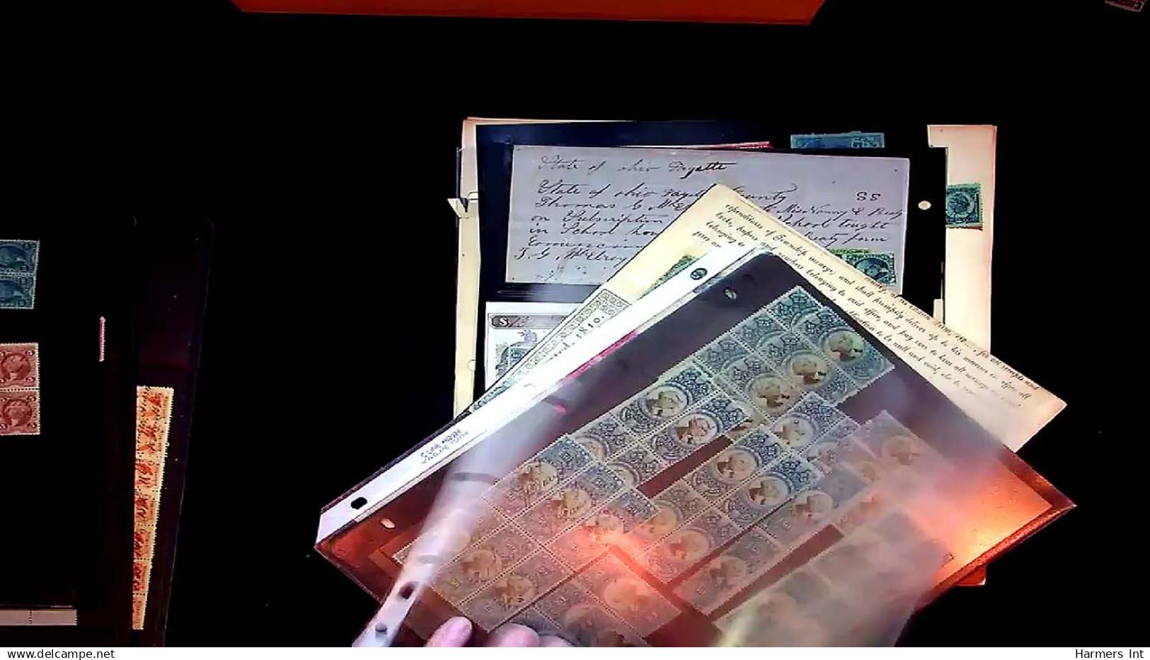 Lot # 057 UNITED STATES: Revenues; 19th Century Perforated Issues, the remainder  31 blocks and strips (up to 49)