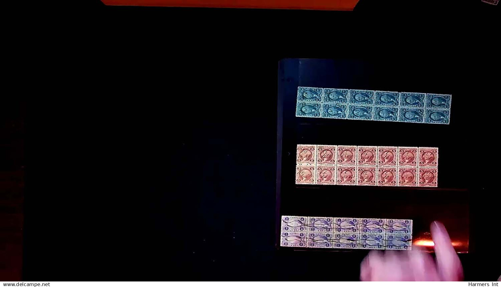 Lot # 057 UNITED STATES: Revenues; 19th Century Perforated Issues, the remainder  31 blocks and strips (up to 49)