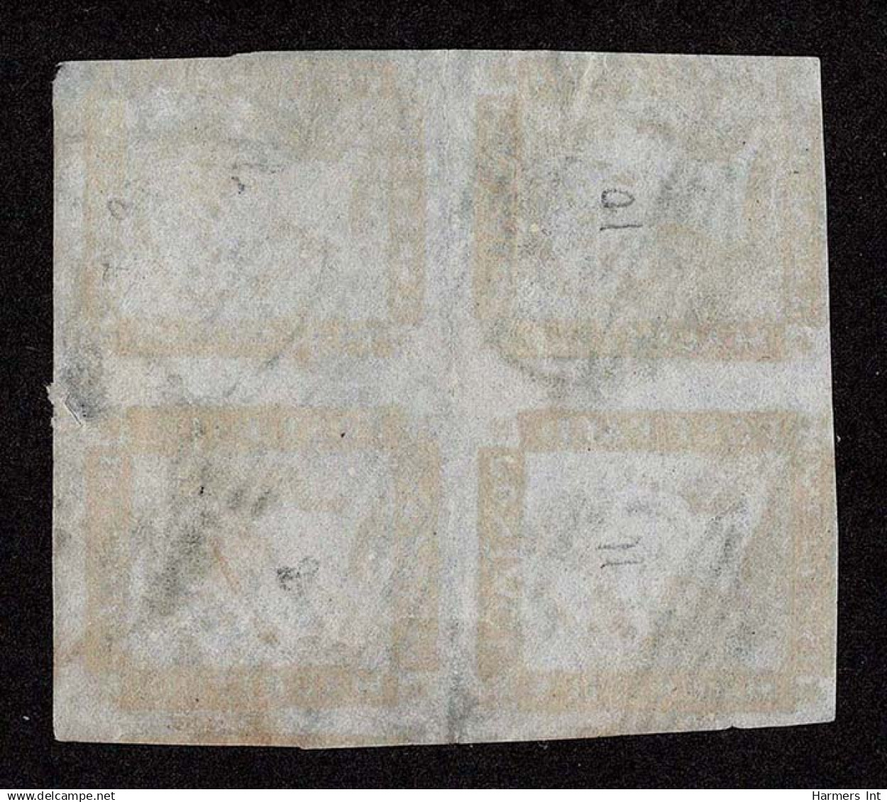 Lot # 270 MAURITIUS: 1859 1d Orange Red BLOCK OF FOUR - Mauritius (...-1967)
