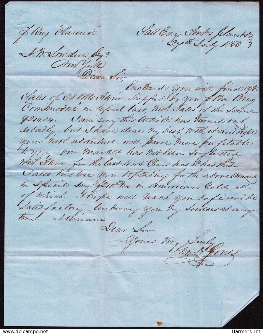 Lot # 372 BRITISH COMMONWEALTH: Stampless Covers; 1769 - 1854 -  17 folded letters and envelopes from and to colonies
