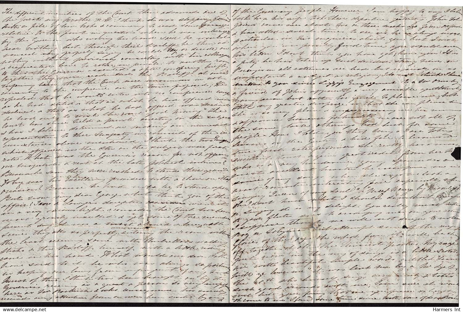 Lot # 372 BRITISH COMMONWEALTH: Stampless Covers; 1769 - 1854 -  17 folded letters and envelopes from and to colonies