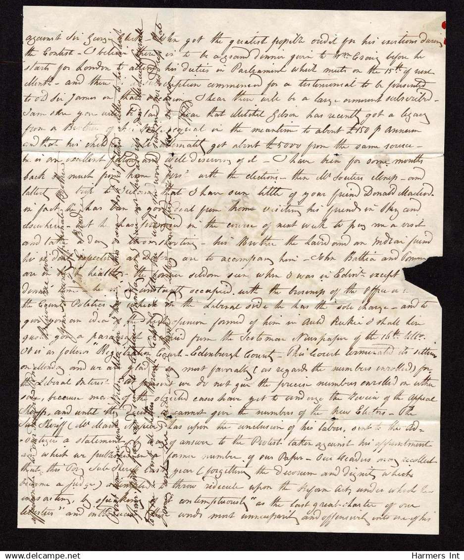 Lot # 372 BRITISH COMMONWEALTH: Stampless Covers; 1769 - 1854 -  17 folded letters and envelopes from and to colonies