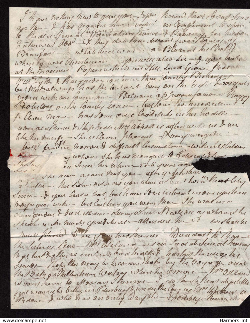 Lot # 372 BRITISH COMMONWEALTH: Stampless Covers; 1769 - 1854 -  17 folded letters and envelopes from and to colonies