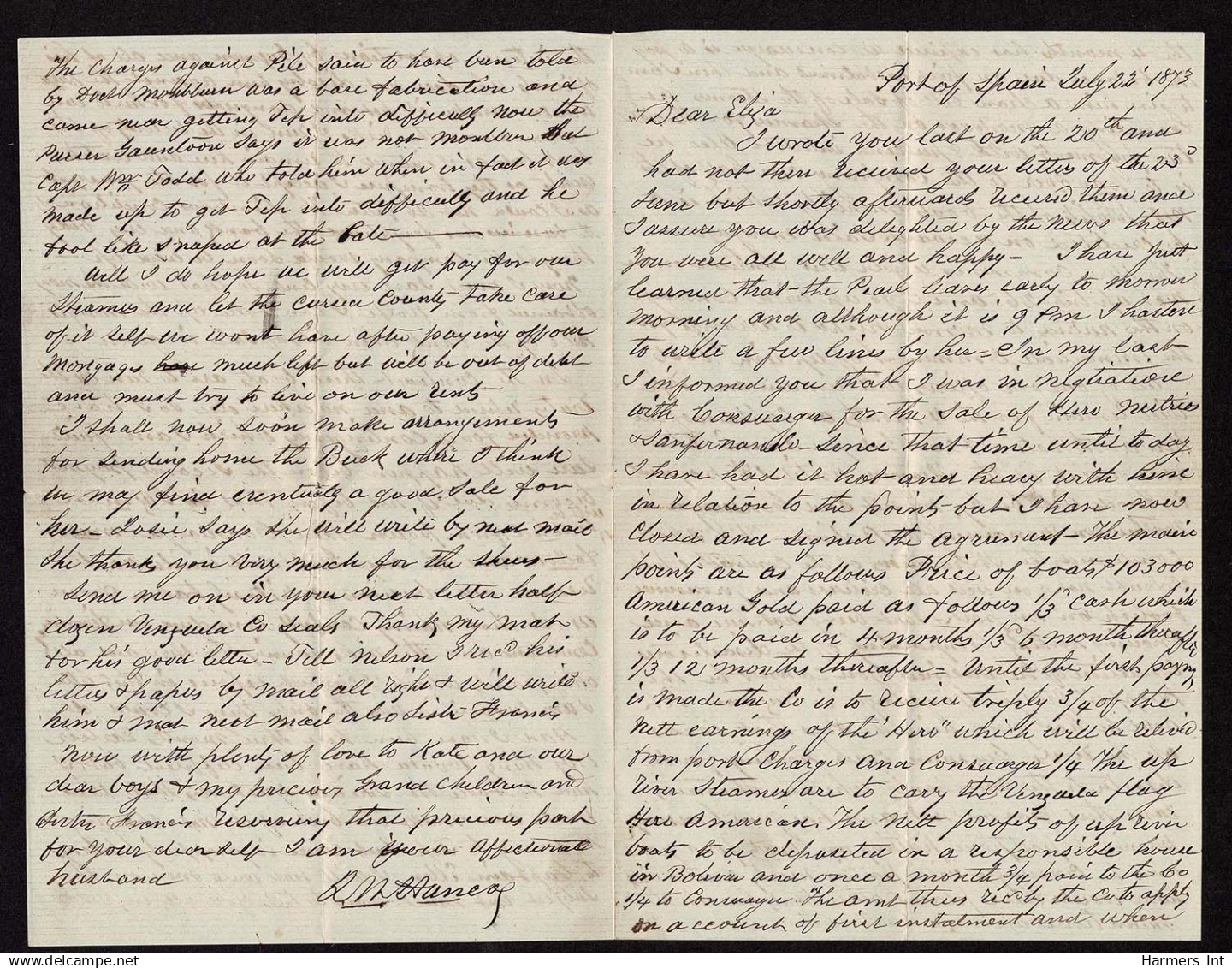 Lot # 372 BRITISH COMMONWEALTH: Stampless Covers; 1769 - 1854 -  17 folded letters and envelopes from and to colonies