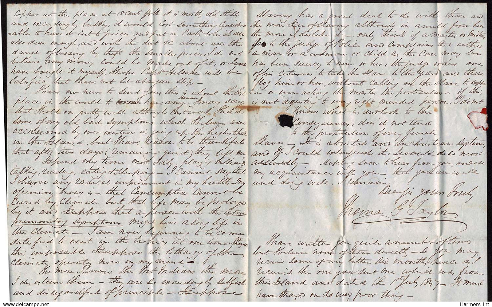 Lot # 372 BRITISH COMMONWEALTH: Stampless Covers; 1769 - 1854 -  17 folded letters and envelopes from and to colonies